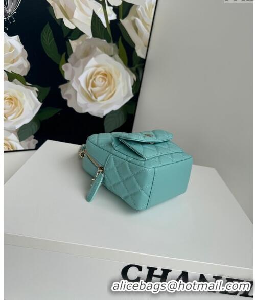 Grade Design Chanel Grained Calfskin Mini Backpack Bag with Chain AP3573 Green 2024