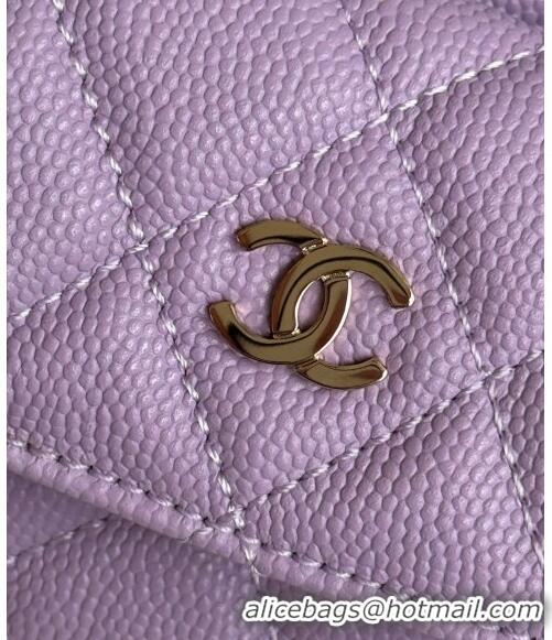 Promotional Chanel Grained Calfskin Mini Backpack Bag with Chain AP3573 Purple 2024