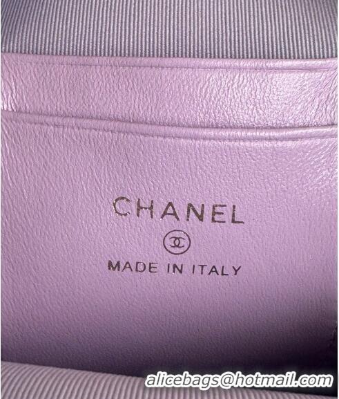 Promotional Chanel Grained Calfskin Mini Backpack Bag with Chain AP3573 Purple 2024