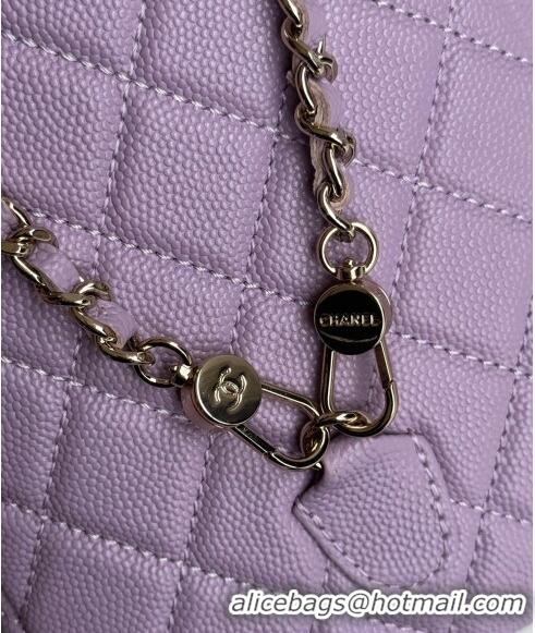 Promotional Chanel Grained Calfskin Mini Backpack Bag with Chain AP3573 Purple 2024