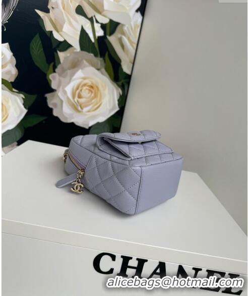 Buy Cheap Chanel Grained Calfskin Mini Backpack Bag with Chain AP3573 Light Purple 2024