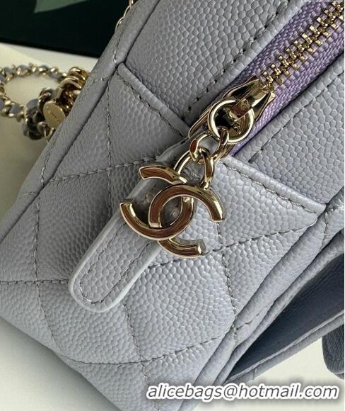 Buy Cheap Chanel Grained Calfskin Mini Backpack Bag with Chain AP3573 Light Purple 2024