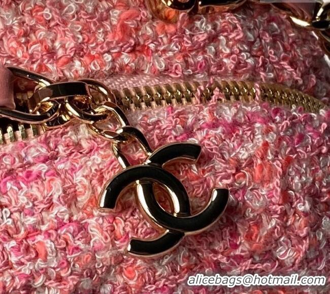 Top Grade Chanel Tweed Mini Backpack Bag with Chain AP3573 Pink 2024