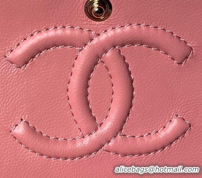 Famous Brand Chanel Classic Tweed Medium Flap Bag A01112 Pink 2024