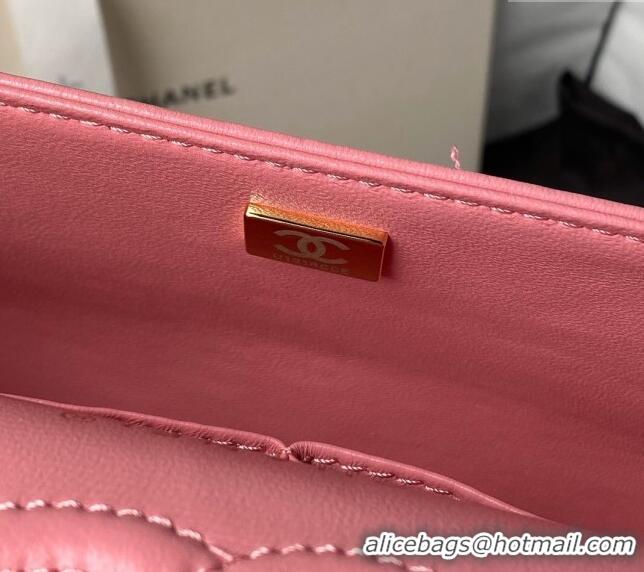 Famous Brand Chanel Classic Tweed Medium Flap Bag A01112 Pink 2024