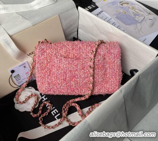 Super Quality Chanel Classic Tweed Mini Flap Bag A69900 Pink 2024