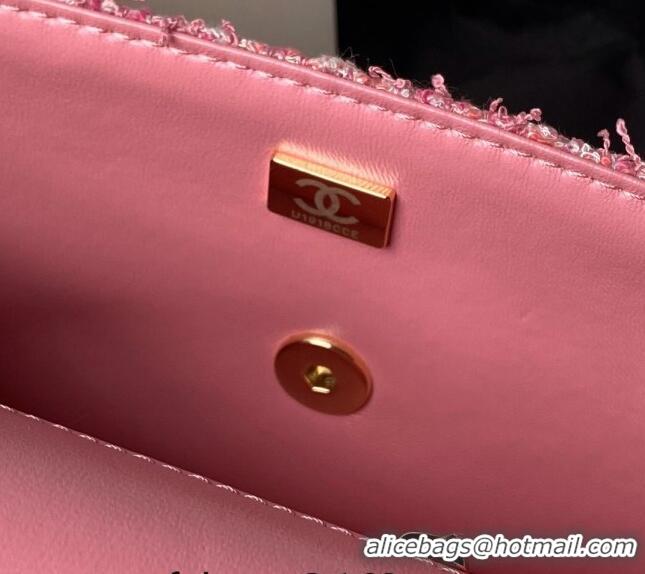 Super Quality Chanel Classic Tweed Mini Flap Bag A69900 Pink 2024