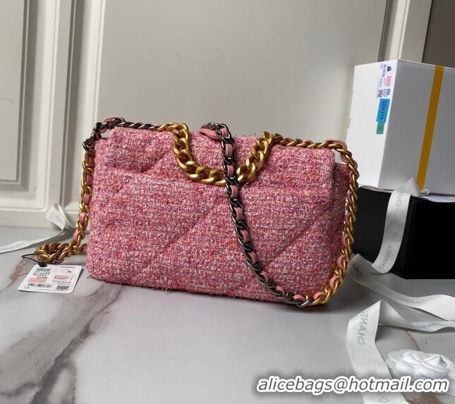 Buy Discount Chanel 19 Bag Tweed Small Flap Bag AS1160 Pink 2024