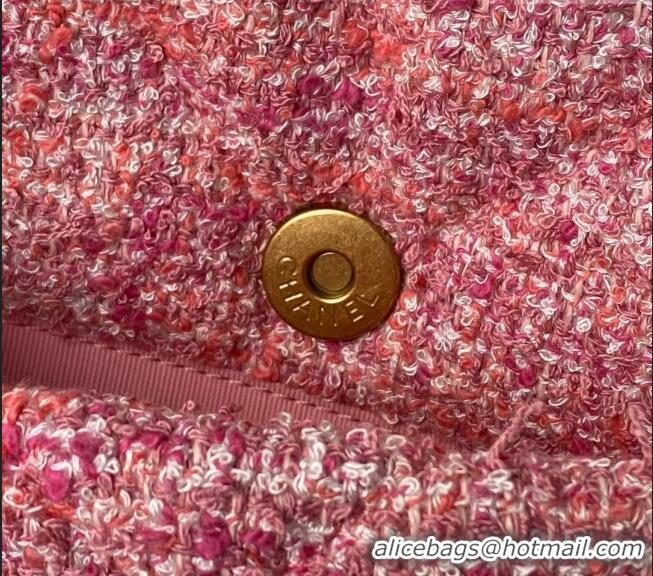 Buy Discount Chanel 19 Bag Tweed Small Flap Bag AS1160 Pink 2024