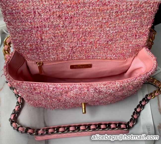 Buy Discount Chanel 19 Bag Tweed Small Flap Bag AS1160 Pink 2024