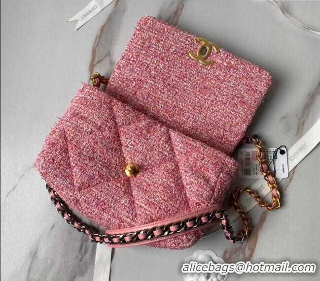 Buy Discount Chanel 19 Bag Tweed Small Flap Bag AS1160 Pink 2024