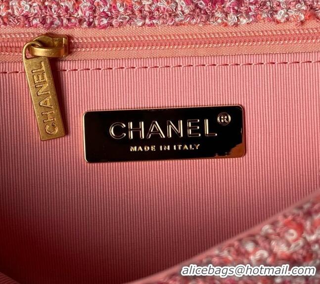 Buy Discount Chanel 19 Bag Tweed Small Flap Bag AS1160 Pink 2024