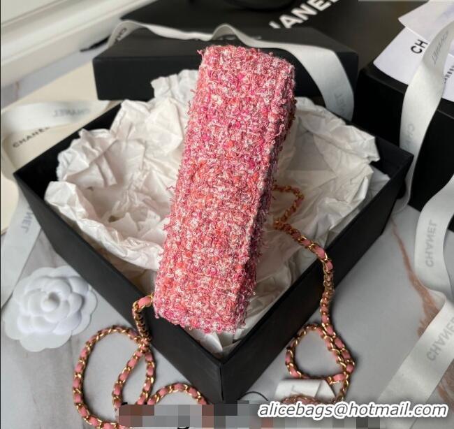 Well Crafted Chanel Tweed Clutch with Chain AP3435 Pink 2024