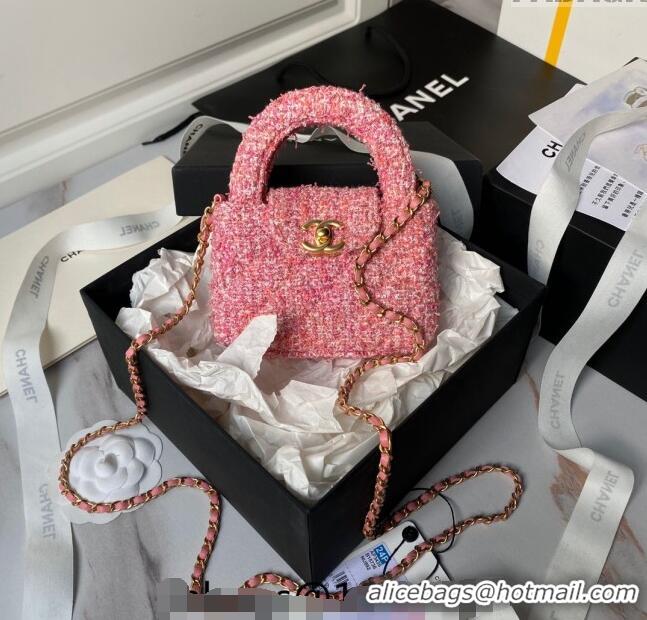 Well Crafted Chanel Tweed Clutch with Chain AP3435 Pink 2024