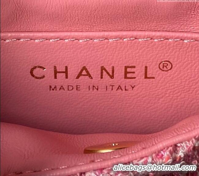 Well Crafted Chanel Tweed Clutch with Chain AP3435 Pink 2024