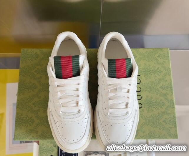 Purchase Gucci Re-Web Sneakers in Leather White/Web 605152