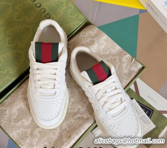 Purchase Gucci Re-Web Sneakers in Leather White/Web 605152