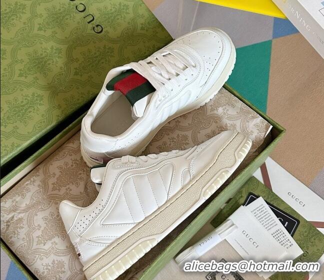 Purchase Gucci Re-Web Sneakers in Leather White/Web 605152