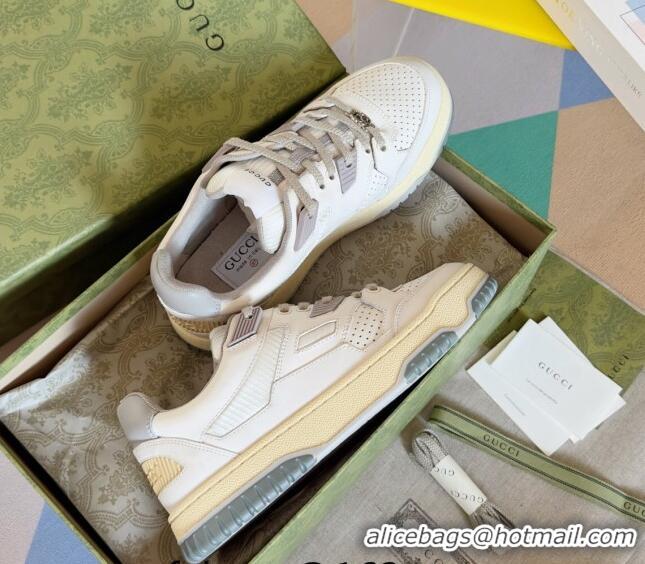 Grade Quality Gucci Re-Web Low top Sneakers in Calf Leather White 605154