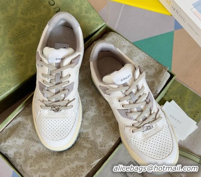 Grade Quality Gucci Re-Web Low top Sneakers in Calf Leather White 605154