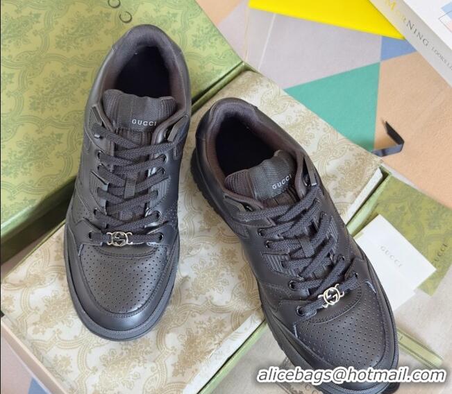 Luxurious Gucci Re-Web Sneakers in Calf Leather Black 605156