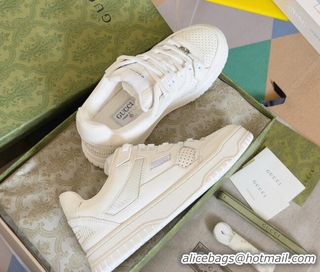 Good Looking Gucci Re-Web Sneakers in Calf Leather White 605157