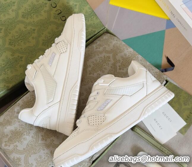 Good Looking Gucci Re-Web Sneakers in Calf Leather White 605157