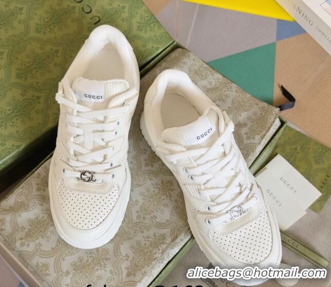 Good Looking Gucci Re-Web Sneakers in Calf Leather White 605157