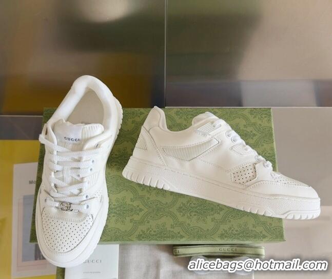 Good Looking Gucci Re-Web Sneakers in Calf Leather White 605157