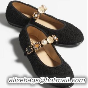 ​Buy Inexpensive Chanel Tweed Mary Janes Round Toe CH0256 Black