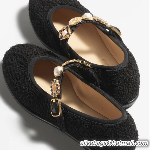 ​Buy Inexpensive Chanel Tweed Mary Janes Round Toe CH0256 Black