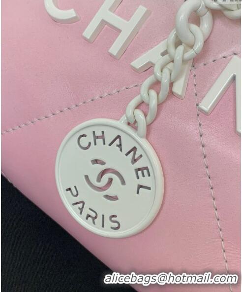 Grade Quality Chanel 22 Patent Gradient Calfskin & Lacquered Metal Mini Shopping Bag AS3980 White/Light Pink 2024