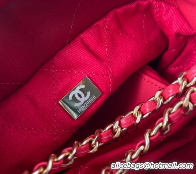 Most Popular Chanel 22 Shiny Calfskin Mini Shopping Bag AS3980 Red 2024