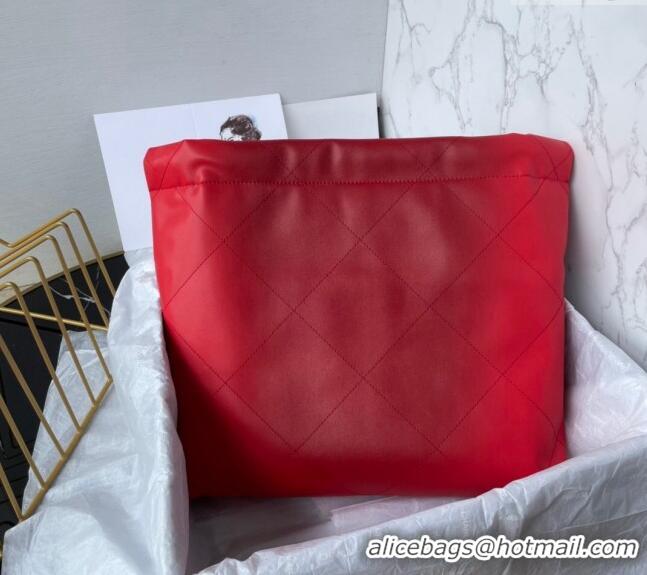 Traditional Specials Chanel 22 Shiny Calfskin Small Shopping Bag AS3260 Red 2024