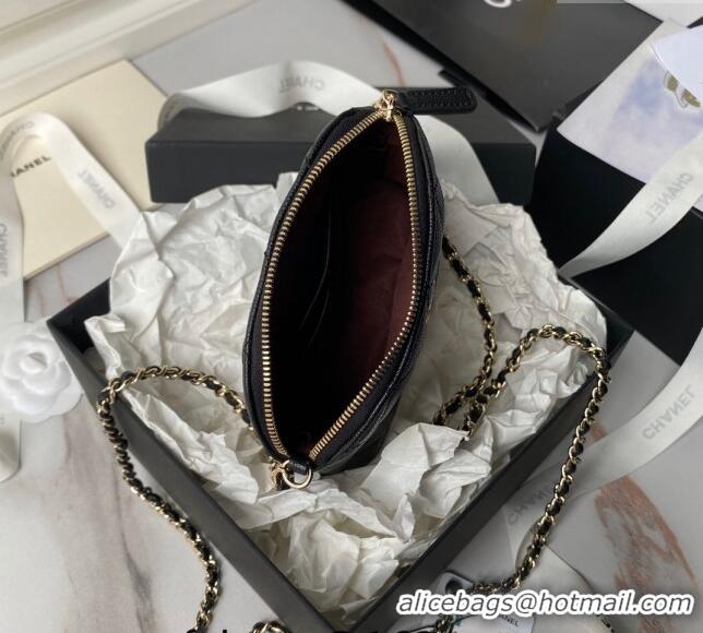 Reasonable Price Chanel Grained Calfskin Clutch with Chain AP4000 Black 2024