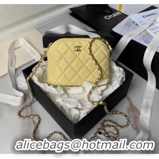 Top Quality Chanel Grained Calfskin Clutch with Chain AP4000 Yellow 2024