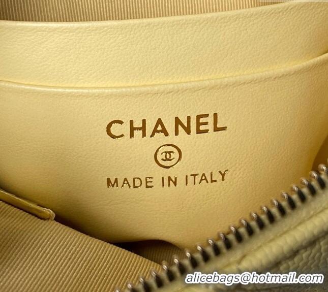 Top Quality Chanel Grained Calfskin Clutch with Chain AP4000 Yellow 2024