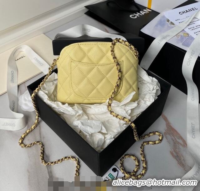 Top Quality Chanel Grained Calfskin Clutch with Chain AP4000 Yellow 2024