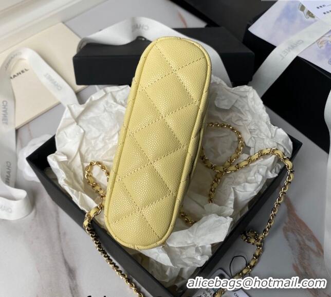 Top Quality Chanel Grained Calfskin Clutch with Chain AP4000 Yellow 2024