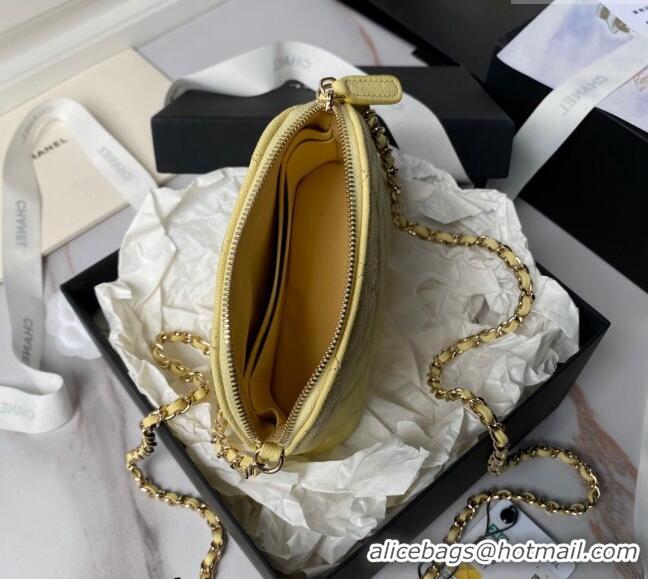 Top Quality Chanel Grained Calfskin Clutch with Chain AP4000 Yellow 2024