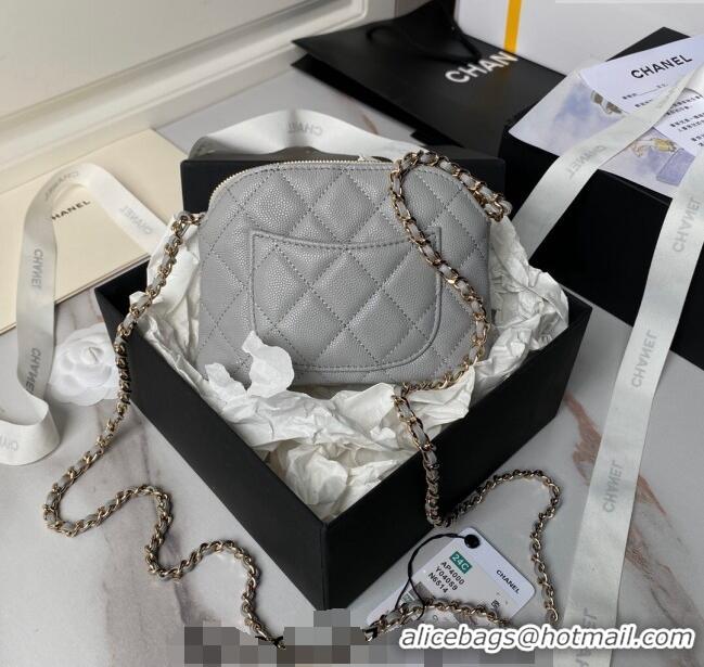 Popular Style Chanel Grained Calfskin Clutch with Chain AP4000 Grey 2024