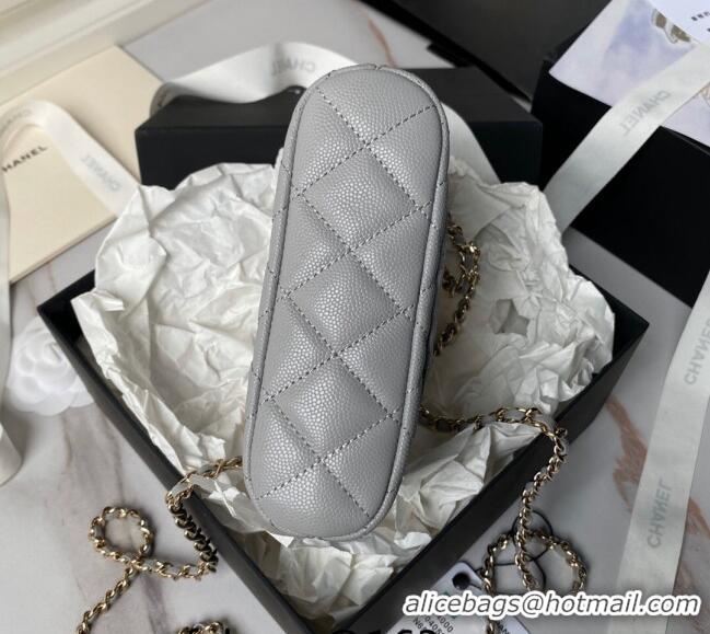 Popular Style Chanel Grained Calfskin Clutch with Chain AP4000 Grey 2024