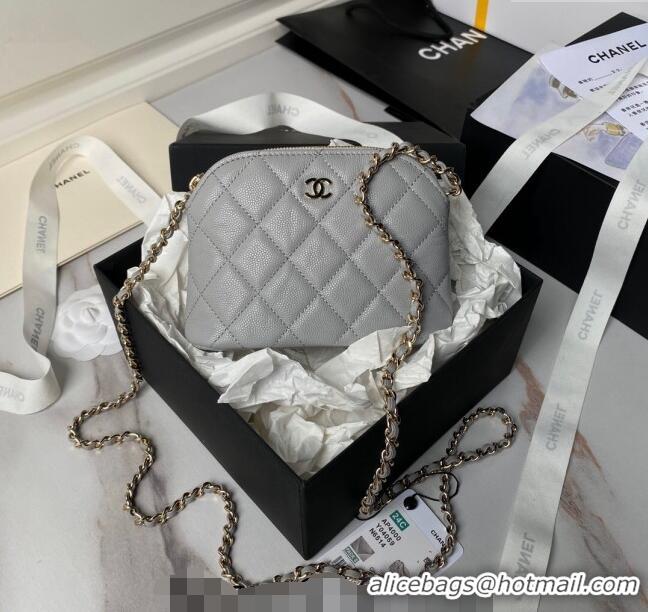 Popular Style Chanel Grained Calfskin Clutch with Chain AP4000 Grey 2024