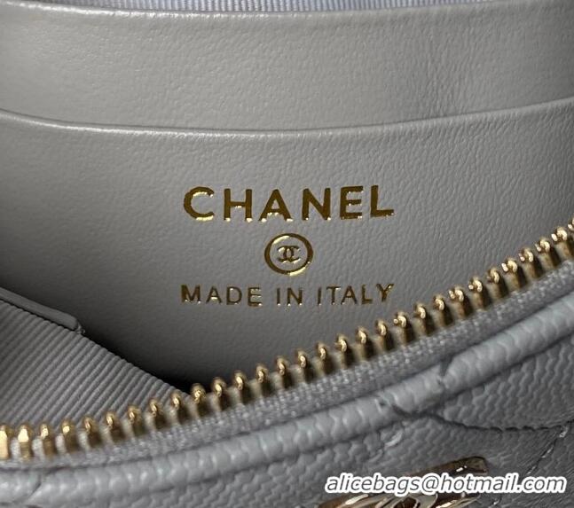 Popular Style Chanel Grained Calfskin Clutch with Chain AP4000 Grey 2024