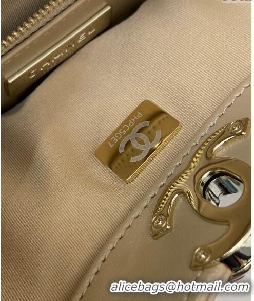 Good Quality Chanel 31 Shiny Lambskin Small Shopping bag AS4853 Beige 2024