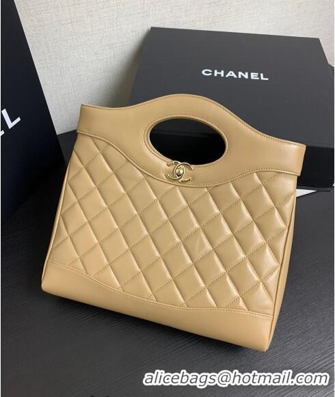 Good Quality Chanel 31 Shiny Lambskin Small Shopping bag AS4853 Beige 2024