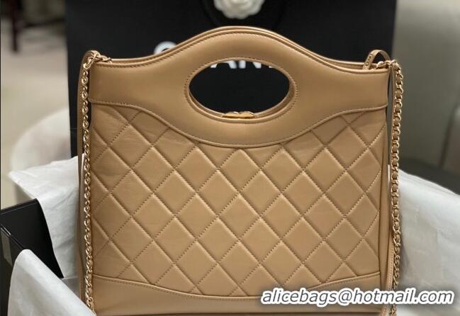 Good Taste Chanel 31 Shiny Lambskin Small Shopping bag AS4853 Brown 2024