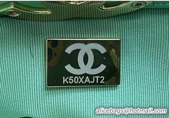 Promotional Chanel 31 Shiny Lambskin Small Shopping bag AS4853 Light Green 2024