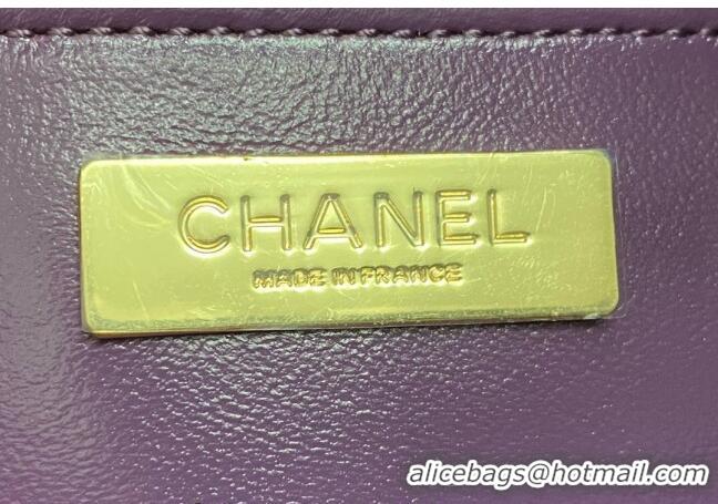 Well Crafted Chanel 31 Shiny Lambskin Small Shopping bag AS4853 Dark Purple 2024