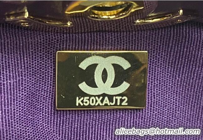 Well Crafted Chanel 31 Shiny Lambskin Small Shopping bag AS4853 Dark Purple 2024